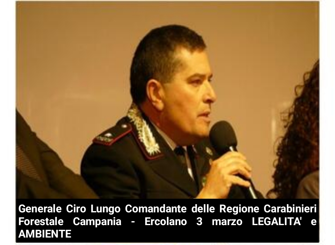 PSCconference7 Generale Ciro Lungo Comandante delle Regione Carabinieri Forestale Campania - Ercolano 3 marzo LEGALITA' e AMBIENTE